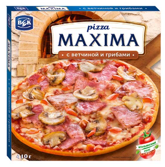 

Пицца ВЕК Маxima ветчина грибы, 410 г