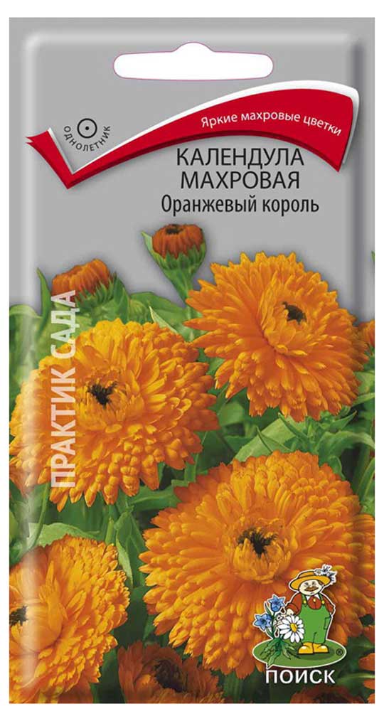 

Семена Календула махровая Поиск Оранжевый король, 1 г