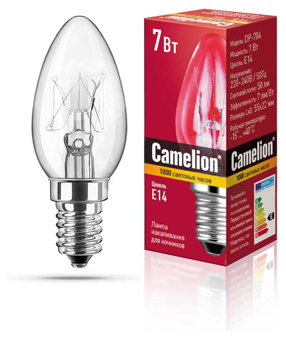 

Лампа накаливания Camelion DP-704 блистер, 4 шт