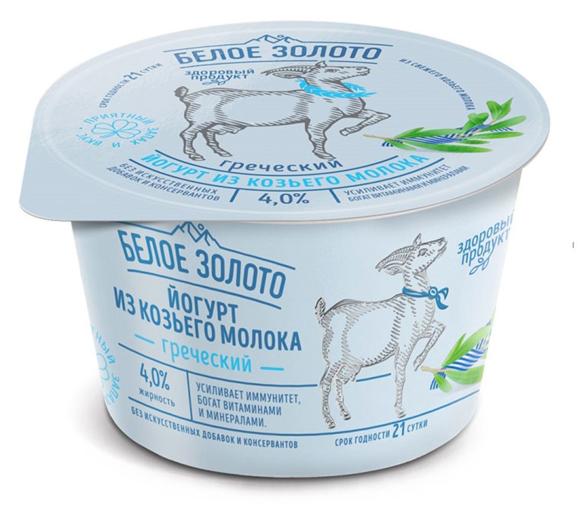 

Йогурт Белое Золото из козьего молока греческий 4% БЗМЖ, 150г