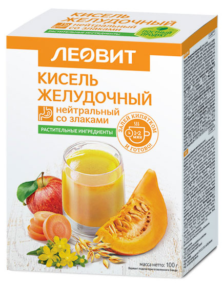 

Кисель Леовит желудочный нейтральный, 5 х 20 г