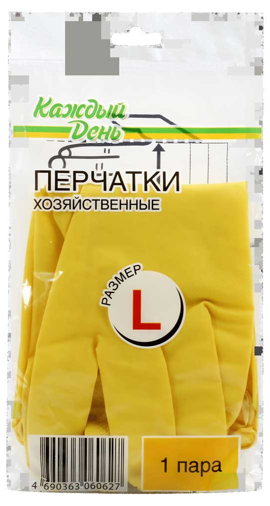 

Перчатки хозяйственные Каждый день размер L, 1 пара