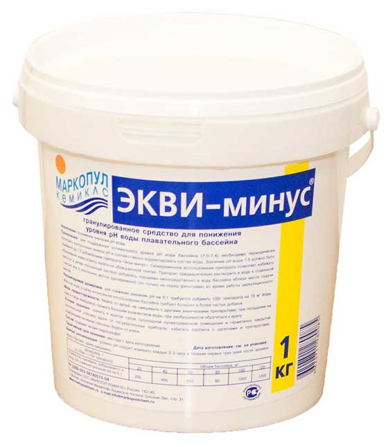 

Средство для уменьшения рН воды Маркопул Кемиклс Экви-минус, 1 кг