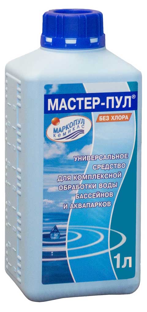 

Комплексное средство для бассейнов Маркопул Кемиклс Мастер-пул бесхлорное, 1 л
