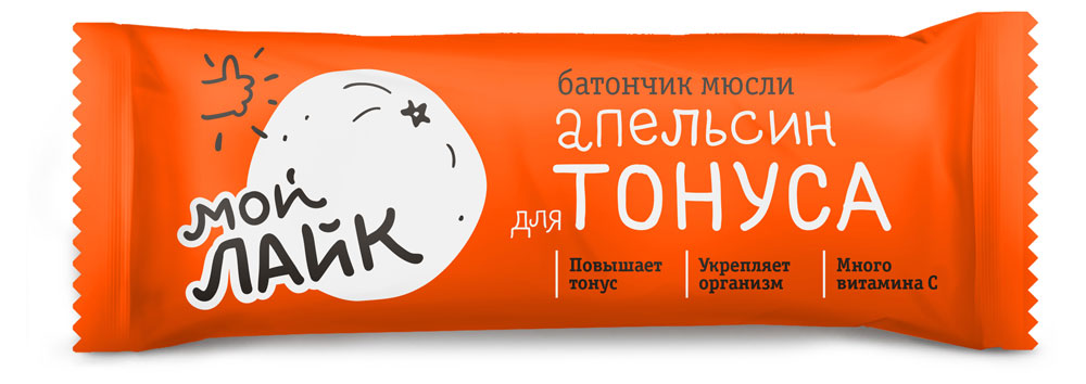 

Батончик злаковый Мой Лайк мюсли апельсин для тонуса, 25 г