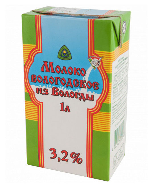 

Молоко Вологодское ультрапастеризованное 3,2% БЗМЖ, 1 л