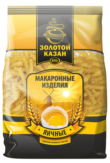 

Макаронные изделия Золотой Казан Спираль яичные, 800 г