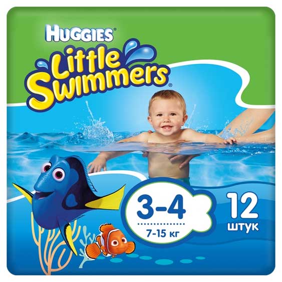

Подгузники Huggies для плавания 3-4 (7-15 кг), 12 шт