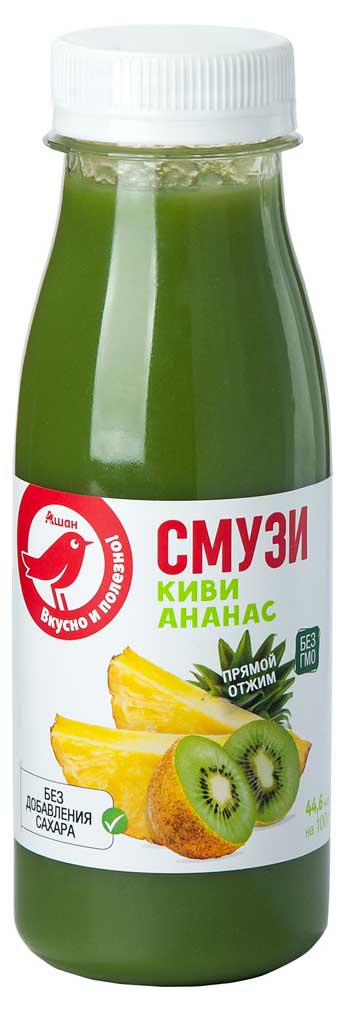 

Смузи АШАН Красная птица киви ананас, 250 мл