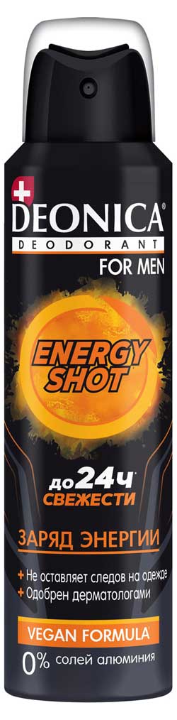 

Дезодорант спрей Deonica for men Energy Shot Vegan Formula, 150 мл