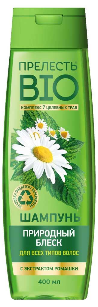Изображение товара Шампунь "Прелесть" Био для всех типов волос 400 мл с природным экстрактом ромашки