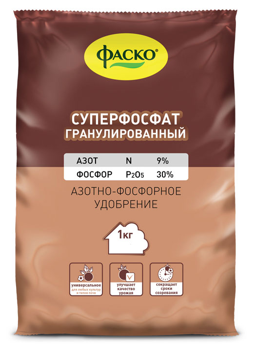 

Удобрение универсальное Фаско Суперфосфат минеральное гранулированное, 1 кг