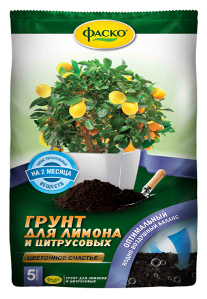 

Грунт для лимона и цитрусовых Фаско Цветочное счастье, 5 л