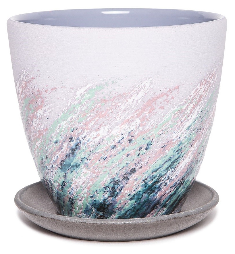 

Горшок Живопись керамический сиреневый 15 см