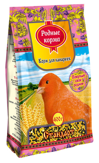 

Корм для канареек Родные корма Стандарт, 400 г