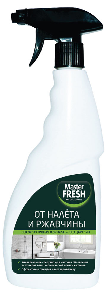 

Чистящее средство Master FRESH для сантехники ванн душевых кабин хромированных и нержавеющих поверхностей керамической плитки изделий из пластика, 500 мл