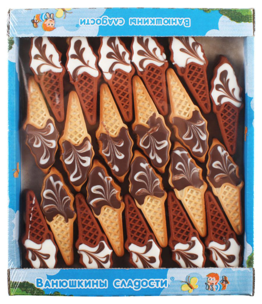 Изображение товара Печенье Ванюшкины сладости Ницца Шоколадная глазурь и вареная сгущенка 0.48 кг