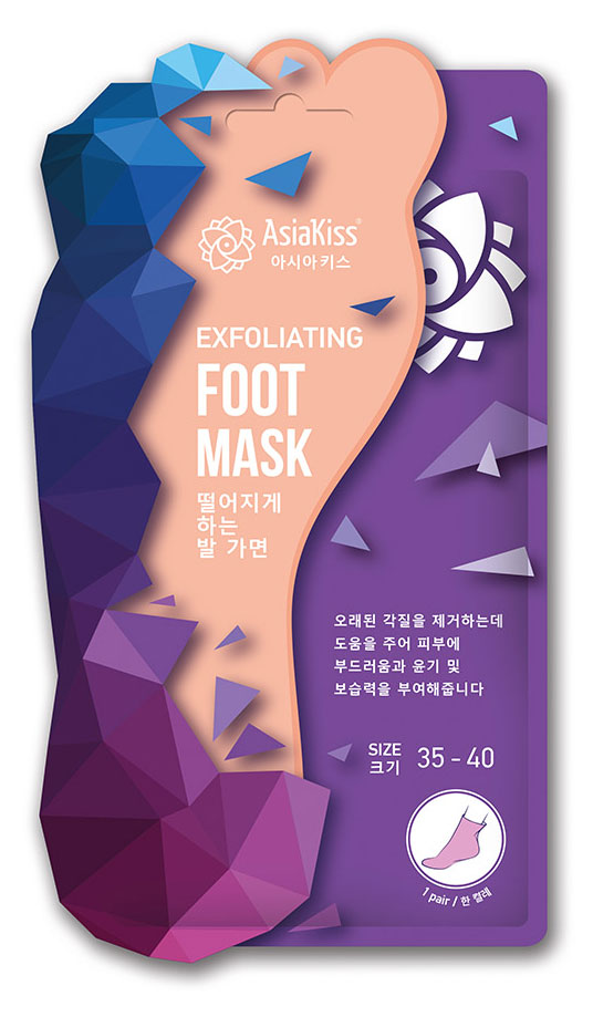 

Маска-носки для ног Asia Kiss Отшелушивающая размер 35-40, 1 пара