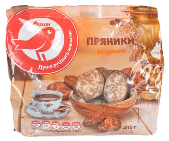 

Пряники АШАН Красная птица медовые, 400 г