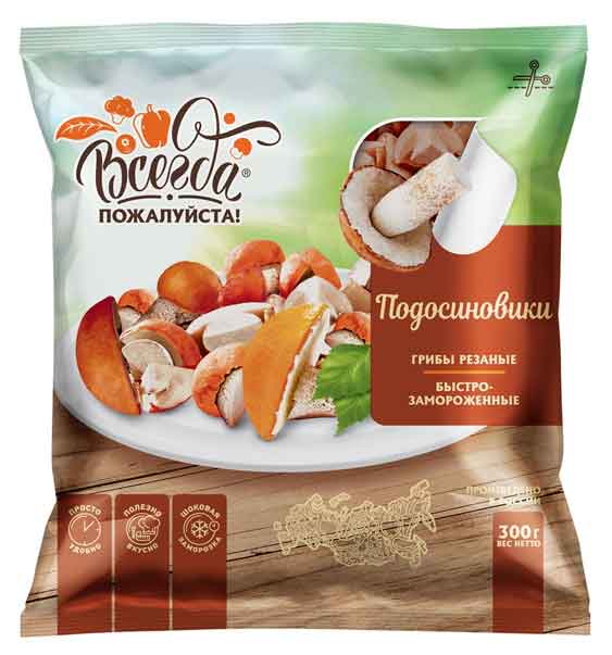 

Подосиновики резаные Всегда пожалуйста быстрозамороженные, 300 г