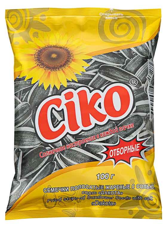 

Семечки подсолнечные CIKO полосатые жареные с солью, 100 г