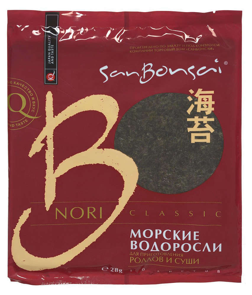 

Водоросли нори SanBonsai Nori Classic для суши и роллов, 28 г