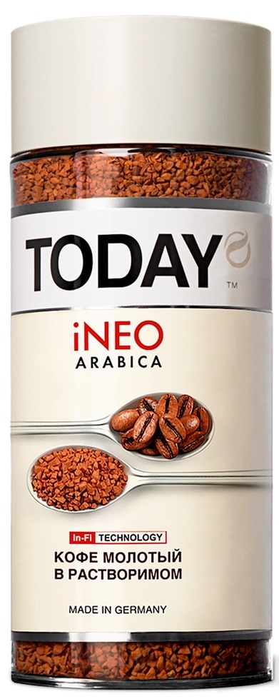 

Кофе растворимый TODAY iNEO с добавлением молотого, 95 г