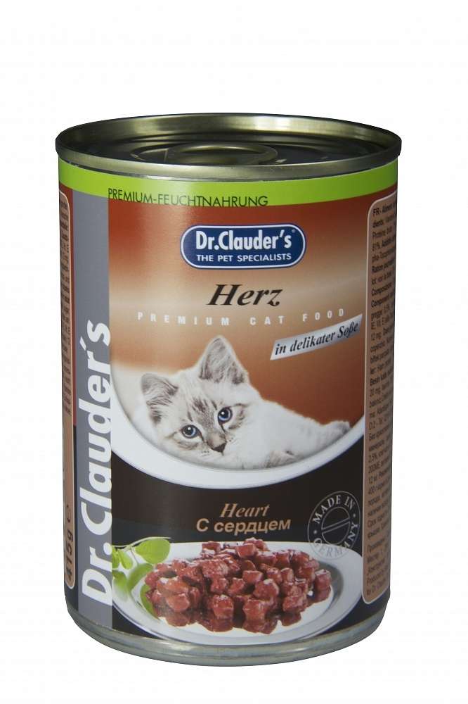 

Консервированный корм для кошек Dr.Clauders Fleisch с сердцем в соусе, 415 г
