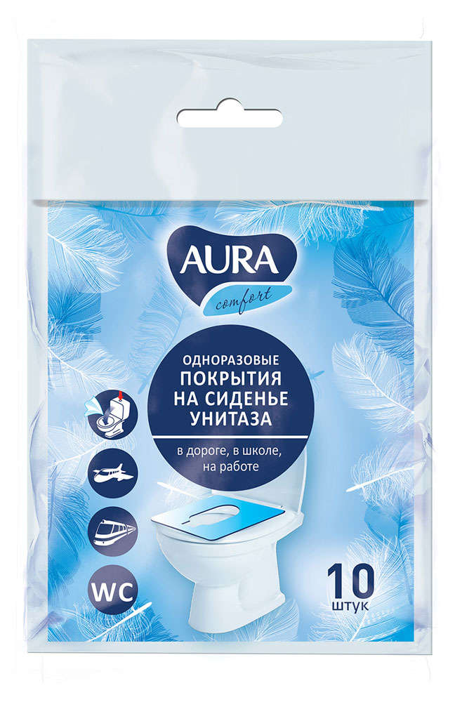 

Покрытие на сиденье унитаза Aura одноразовое, 10 шт