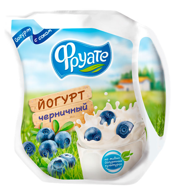

Йогурт питьевой Фруате с соком черники 1,5%, 450 г
