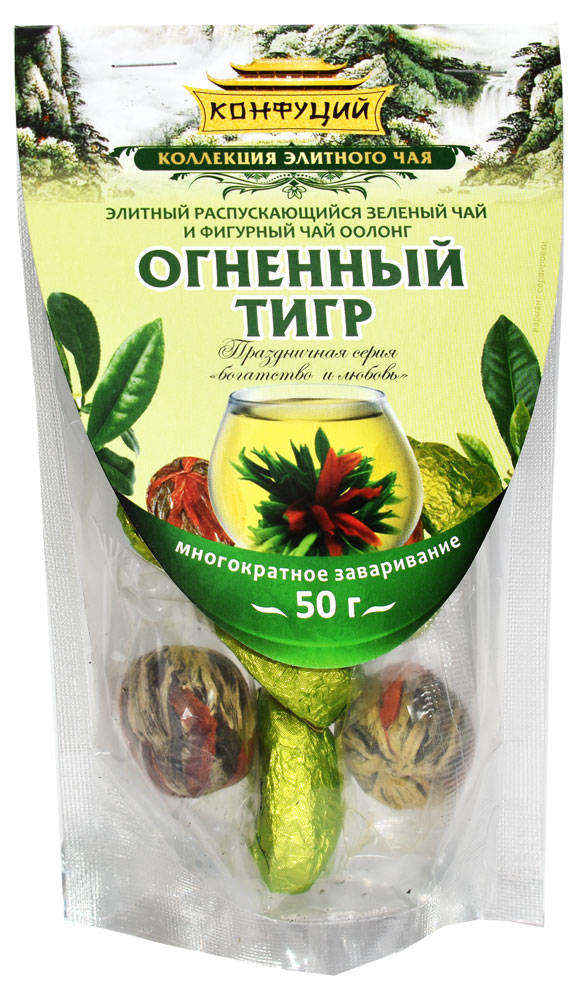 

Чай зеленый Конфуций Зеленый огненный тигр элитный листовой, 50 г