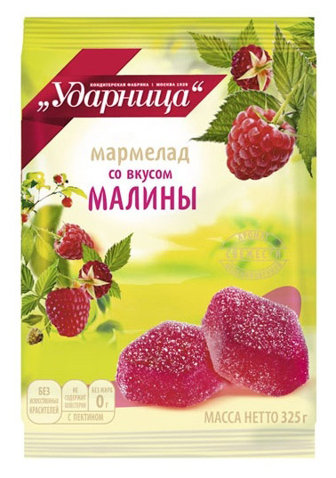 

Мармелад Ударница со вкусом малины, 325 г