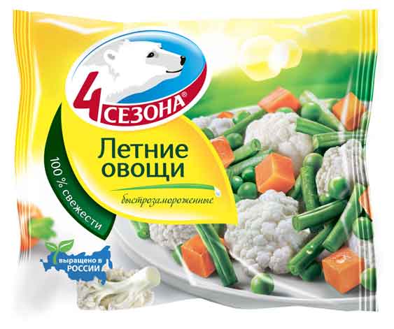 

Смесь овощная 4 Сезона Летние овощи замороженная, 400 г