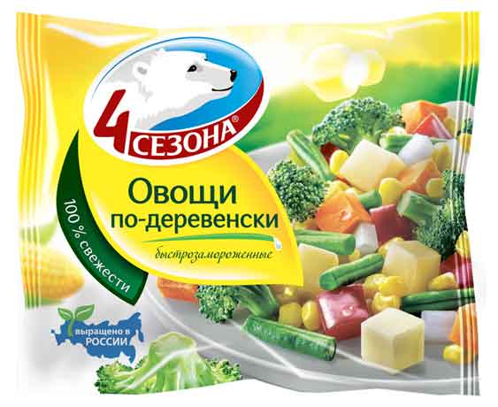 

Смесь овощная 4 Сезона Овощи по-деревенски замороженная, 400 г