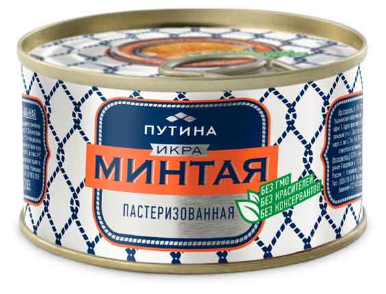 

Икра Путина минтая пробойная соленая пастеризованная, 125 г
