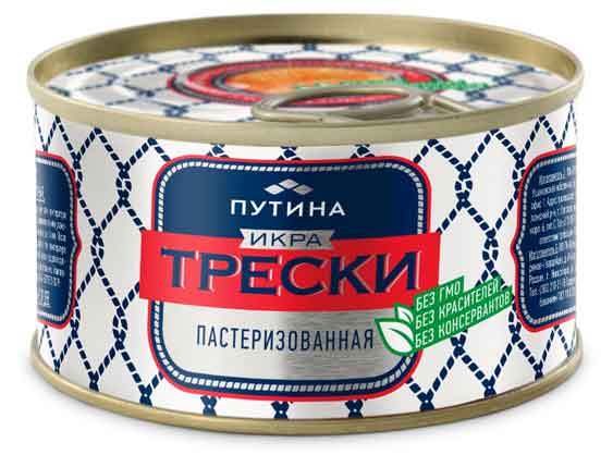 

Икра трески Путина пробойная соленая пастеризованная, 125 г