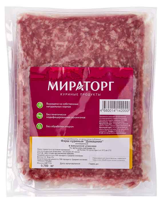 

Фарш куриный Мираторг Домашний, 750 г