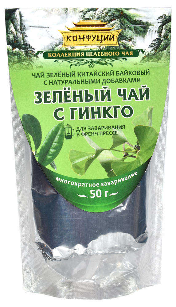 

Чай зеленый Конфуций с гинкго листовой, 50 г