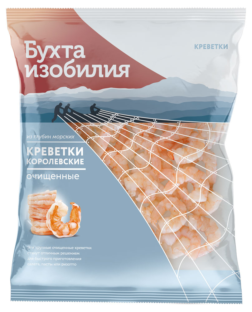 Изображение товара Креветки королевские очищенные «Бухта Изобилия», 500 г, высокая свежесть