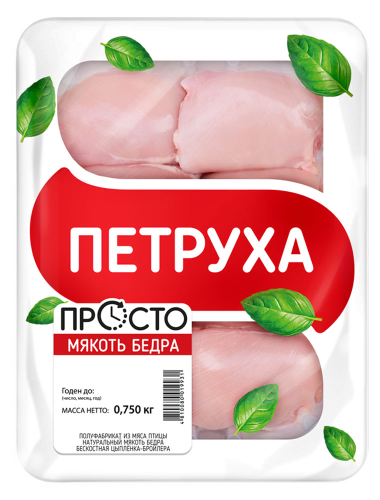 

Мякоть бедра цыпленка-бройлера Петруха охлажденная, 750 г