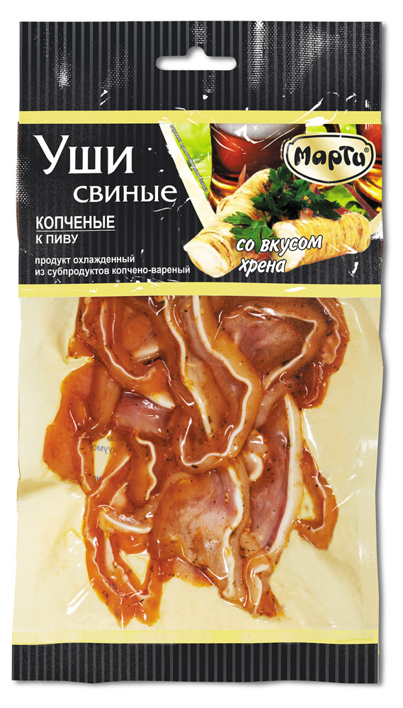 

Уши свиные Марти копченые с хреном, 100 г