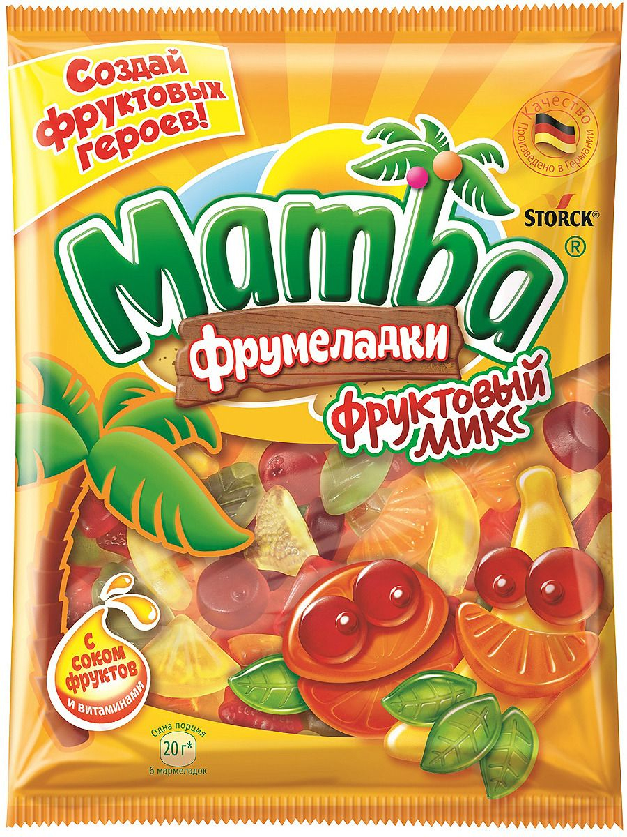 

Мармелад жевательный Mamba Фрумеладки фруктовый микс, 140 г