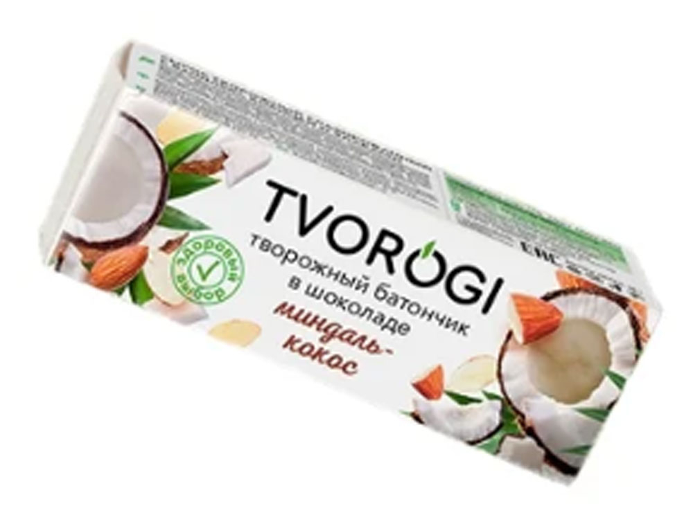 

Творожный батончик Tvorogi миндаль-кокос глазированный в шоколаде 15%, 45 г