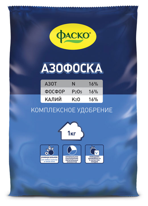 

Удобрение универсальное Фаско Азофоска минеральное, 1 кг