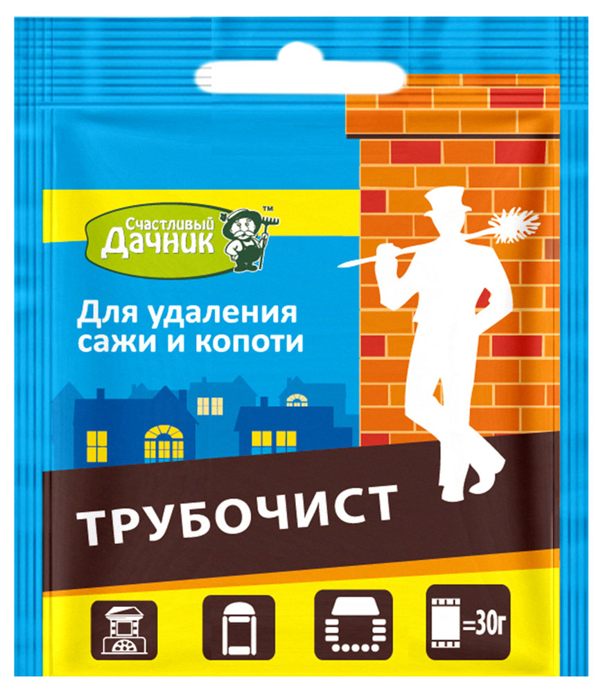 

Средство для устранения сажи и копоти Счастливый Дачник Трубочист, 30 г