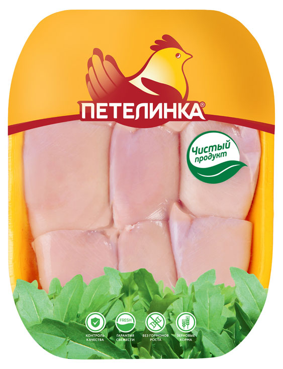 

Филе бедра цыпленка-бройлера Петелинка без кожи охлажденное, ~ 1,2 кг