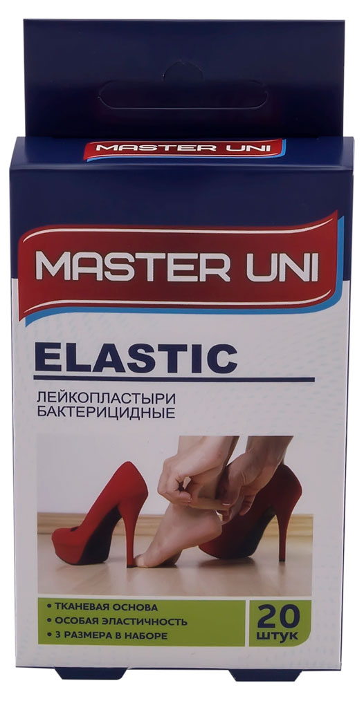 

Лейкопластырь Master Uni Elastic бактерицидный на тканевой основе, 20 шт