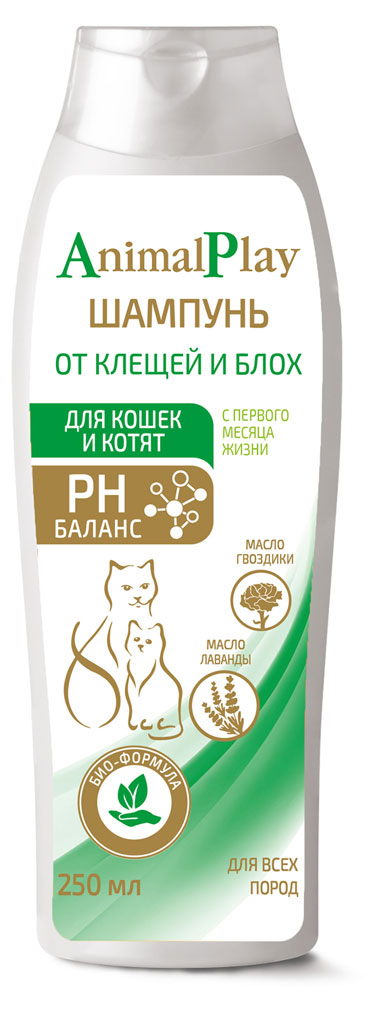 

Шампунь для кошек Animal Play от блох, 250 мл