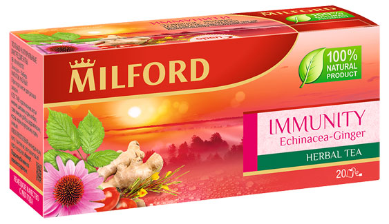 

Напиток чайный Milford Immunity Эхинацея -Имбирь в пакетиках, 20х1,75 г