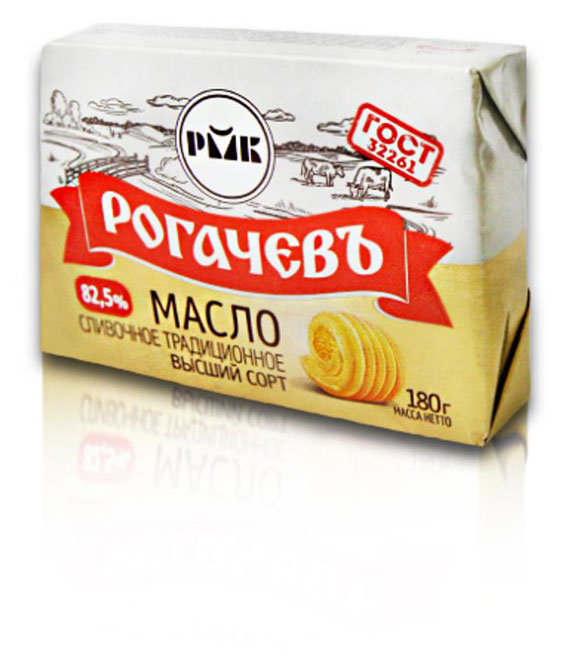 

Масло сливочное Рогачевъ Традиционное 82,5%, 180 г